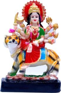 Green Value durga maa murti, durga murti, murti of durga, durga maa idol for home Decorative Showpiece  -  20 cm