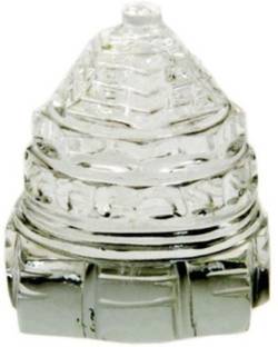 Ruchi World India 100% Pure Sphatic Crystal Good Luck Shri Yantra Decorative Showpiece  -  5 cm