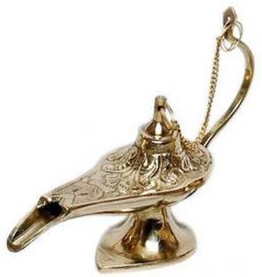 HD Crafts Brass Antique Aladin Chirag Decorative Showpiece  -  9 cm