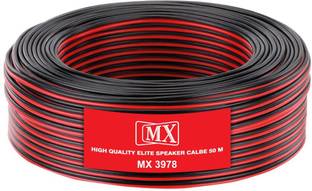 MX  TV-out Cable 50 Meters /165Feet Flexible Oxygen-Free Red-Black Speaker Wire Cable -3978