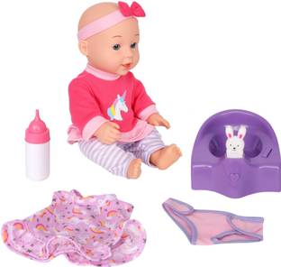 Miss & Chief 12 inch Premium Quality Cuddly Baby Doll with Potty Seat, Clothes & accessories , Extreme fun to play with Kids