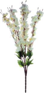 KAYKON Artificial Orchid Flower Bunch For Home Decor Flowers For Vase 9 sticks White Orchids Artificial Flower