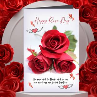 teddy gifts Happy Rose Day The Rose And The Thorn And Sorrow And Gladness Are Liked Together Surprise Greeting Card Greeting Card