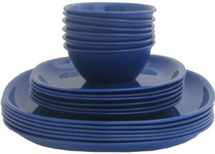 Incrizma Pack of 18 PP (Polypropylene) Dinner Set