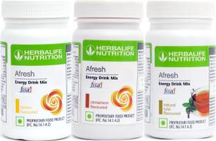 Herbalife Nutrition HERBALIFE AFRESH ENERGY DRINK COMBO (LEMON, CINNAMON,TULSI) 150GM Energy Drink
