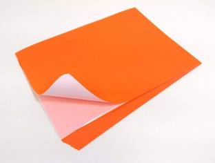 sehgal A4 Sheets Neon Fluorescent Orange Colour Laser Inkjet Printable Self Adhesive Sticky Sticker Craft Labels paper (Red) (pack of 30 sheets) Self Paper Label