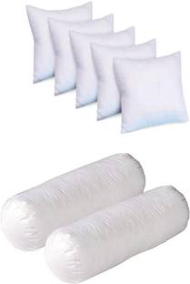 Swikon star Microfibre Bolster Pack of 7 Solid Combo Set Of 5 Cushion And 2