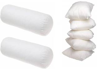 ACTOS Microfibre Bolster Pack of 7 Solid 5 Cushion And 2 Bolster