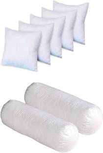 Changers Microfibre Cushion Pack of 7 Solid Combo Set Of 2 Bolster And 5