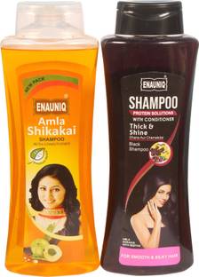 ENAUNIQ Amla Shikakai Shampoo 500 ml + Black Shampoo 500 ml