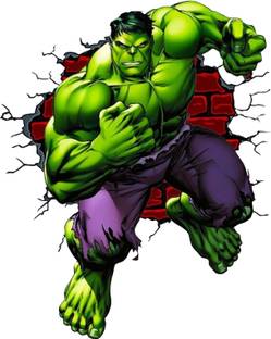 Divine studio 69 cm Incredible Hulk Wall Sticker| Decorative Wall Sticker for Living Room, Bedroom, Office, Hall and Home Décor _GD633 Self Adhesive Sticker