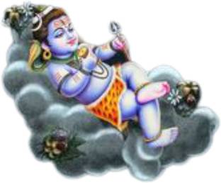 Sahaj Décor 61 cm Little Shiva Sleeping In Sky Magnetic Sticker