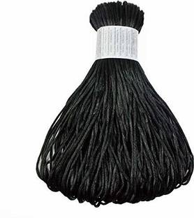ZILZAA Rattail Satin Cord Malai Dori for Craft, Embroidery ,Jewellery Making ,knitting, crochet and as well as macramé projects, Bracelet ,Bags, Home Decors( BLACK, 100 Meter)
