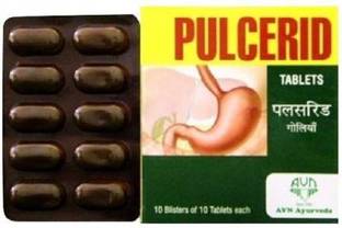 AVN Pulcerid Tablets -Helpful in Gas,Acidity, Indigestion,Heartburn, Vomiting (100 X 2 Pack)Pack of 2