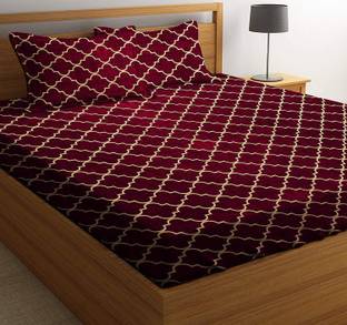 Decent Home 240 TC Microfiber Queen Checkered Flat Bedsheet