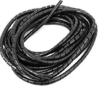 RPI SHOP 2 Meter Length 6 mm Black Spiral Wrap Flexo Wrap Resealable Cable Sleeve
