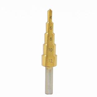 uptodatetools HSS Step Drill Bits 4mm-12mm Straight flute Power Tools Triangular handle Wholesale Price 5 steps metal Drilling Titanium HSS Step Drill Bits 4mm-12mm