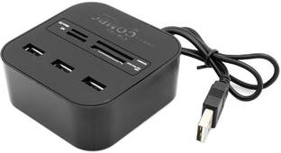 LipiWorld 3 Ports USB 2.0 HUB Multi-card Reader for Sd/mmc/m2/ms Mp-All in One - (BLACK) USB Hub