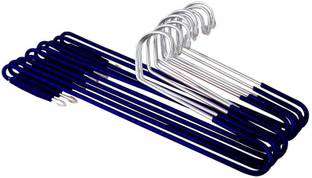 ROLLYWARE Saree Hangers with Lockable Technology- Premium Non-Slip Stainless Steel Hanger for Sarees, Pants, Trouser, Velvet, Scarfs and Other Clothes Blue Steel Saree Pack of 10 Hangers For  Saree