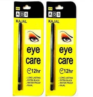 ads Kajal Long Lasting Extra Black Waterproof PACK OF 2