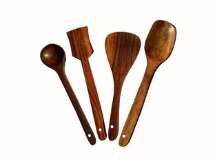SRE Wooden Spatula 4 | Serving and Cooking Spoon Wooden Spatula