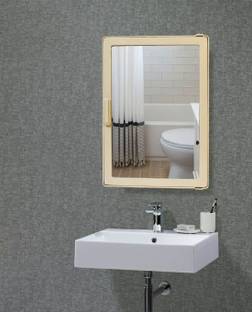 Burhani Ivory Color SMALL SIZE High Quality Plastic Full Mirror Bathroom / Medicine Storage Cabinet Acrylic Wall Shelf
