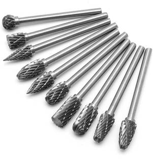 uptodatetools 10Pc 1/8" 6mm Tungsten Carbide Cutter Rotary Burr Set CNC Engraving Bit Tool Rotary Bit Set