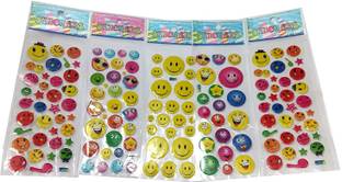 Super Easy 0.8 cm Smiley Emoji Character Puffy 3D Cute Funny Stickers ( 20 Sheets) Self Adhesive Sticker