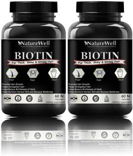 Naturewell Biotin Maximum Strength for Hair Skin & Nails-10000 mcg Premium (Silver-120N)