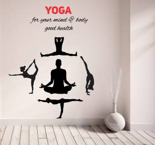 Wallzone Yoga Large Vinyl Wallsticker (130 cm x 100 cm)