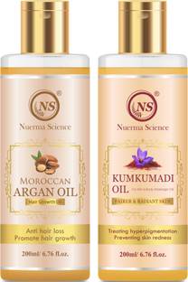Nuerma Science Argan Oil and Kumkumadi Oil For Skin Lightening (Pack of 2, 200 ML Each)