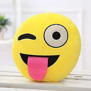 NAVRUDRA Polyester Fibre Cushion Pack of 1 Smiley Foldable Pillow