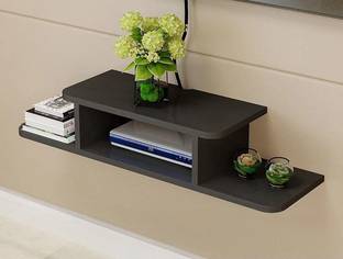 Wood Mega Mart Wooden Long Set Top Box Wall Shelf Wall Mount Stand || TV Entertainment Unit || WiFi Router || TV Set Top Box Wall Shelf | Shelf For Living Room | Living Room Shelf | Dish Holde Wooden Wall Shelf