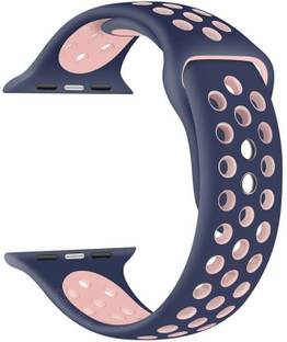 Slugabed Soft Silicone Sport 42mm/44mm Blue and Pink Air Hole Smart Watch Strap