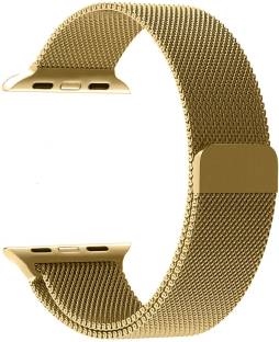 Tingtong Stainless Steel 42mm/44mm/45mm Milanese Band with Magnetic Closure Gold Chain Smart Watch Strap