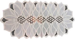 SHRI MAHAVIR IMPEX White 80 cm Table Runner