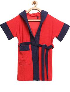 ELEVANTO Red-Navy XL Bath Robe