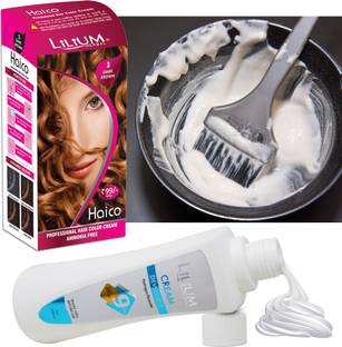 LILIUM Professional Dark Brown Hair Color, 50ml With Hydrogen Peroxide 9% 30VOL Developer, 500ml