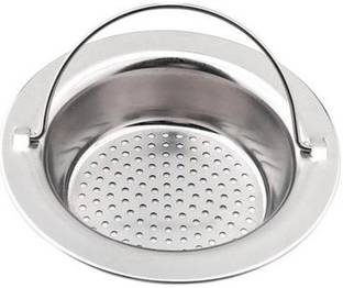 KitchenFest ® Stainless Steel Kitchen Sink Strainer with Handle, Filter Stopper Mesh Long Hair Food Blockages Cleaning Tool for Bathroom Kitchen Sink, 11cm Strainer