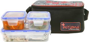 Incrizma 3101BLK 3 Containers Polypropylene, Plastic Office Lunch Box
