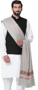 WEAVERS VILLA Cashmere, Wool Self Design Men Shawl
