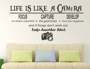 WALLSTICK 70 cm Life & Camera Quotes Removable Sticker
