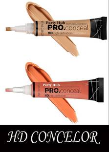 Party Hub Pro HD Conceal Corrector Concealer 8 gr (ORANGE+BEIGE ) (pack of 2) Concealer