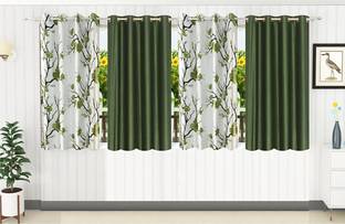 Flipkart SmartBuy 153 cm (5 ft) Polyester Semi Transparent Window Curtain (Pack Of 8)