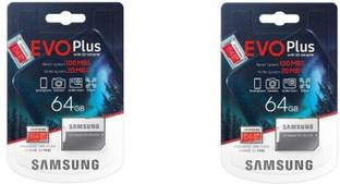 SAMSUNG Pack of 2 64GB MB-MC64HA/IN Memory Card EVO Plus 64 GB Memory Stick XC Class 10 100 MB/s  Memory Card Compatible with Gaming Console, Camera, Tablet, Mobile, Computer