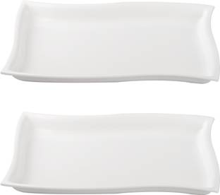Neena Crockeries Acrylic Saphire Platter pk of 2 Tray