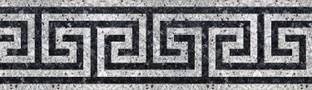 WALLDESIGN 914.4 cm Marble Stone Inlay Gray &amp; Black Pattern Border Sticker - 3 inch width by 30 ft length - Extra Large Self Adhesive Sticker