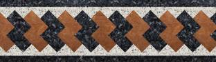 WALLDESIGN 304.8 cm Marble Stone Inlay Brown &amp; Black Design Tile Border - 3 inch width by 10 ft length - Small Self Adhesive Sticker