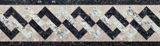 WALLDESIGN 304.8 cm Marble Stone Tile Inlay Diamond Pattern Wall Border - 3 inch width by 10 ft length - Small Self Adhesive Sticker