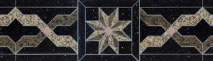 WALLDESIGN 304.8 cm Decorative Marble Stone Inlay Pattern Black Wall Border - 3 inch width by 10 ft length - Small Self Adhesive Sticker